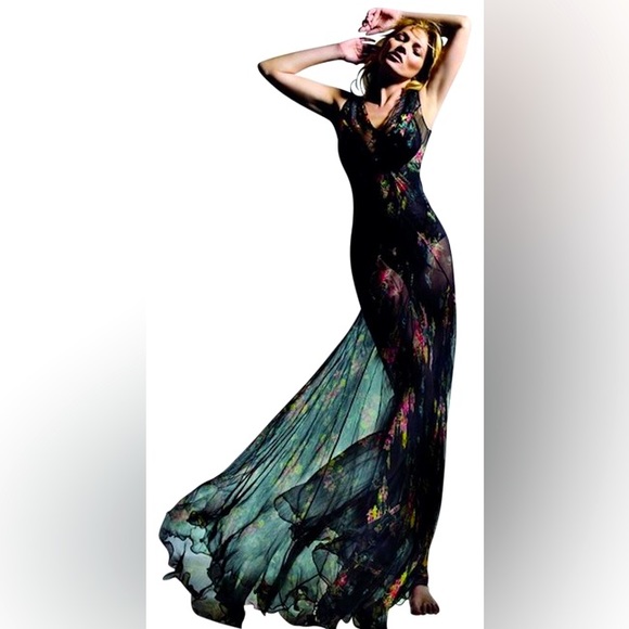 kate moss for topshop fringe maxi dress